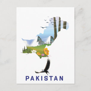 Pakistan Reiseplakat Karte