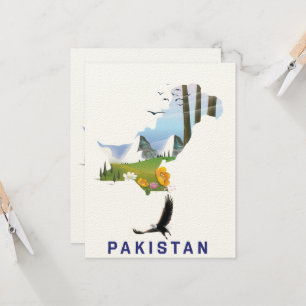Pakistan Reiseplakat Karte