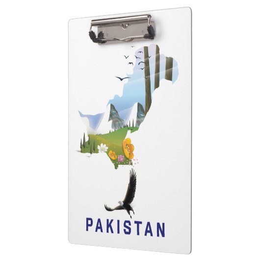 Pakistan Reiseplakatkarte Klemmbrett (Links)