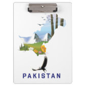 Pakistan Reiseplakatkarte Klemmbrett (Vorderseite)