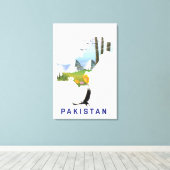 Pakistan Reiseplakatkarte Leinwanddruck (Insitu (Holzboden))
