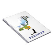 Pakistan Reiseplakatkarte Notizblock (Rechte Seite)