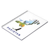 Pakistan Reiseplakatkarte Notizblock (Linke Seite)