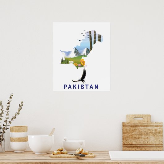 Pakistan Reiseplakatkarte Poster (Küche)