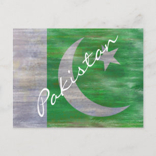Pakistan unter pakistanischer Flagge leidet Postkarte