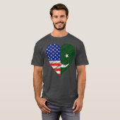 Pakistan USA Herzstück amerikanische Flagge Pakist T-Shirt (Vorne ganz)
