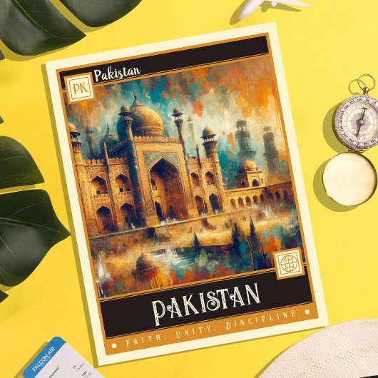 Pakistan | Vintage Malerei Postkarte