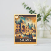 Pakistan | Vintage Malerei Postkarte (Stehend Vorderseite)