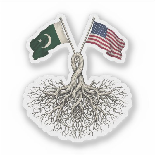Pakistani-American Aufkleber (Vorderseite)