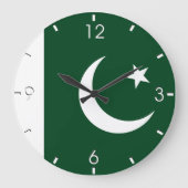 Pakistani Flag Clock Große Wanduhr (Vorderseite)