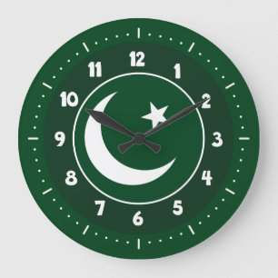 Pakistani flag clocks große wanduhr
