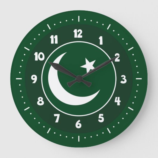 Pakistani flag clocks große wanduhr (Vorderseite)