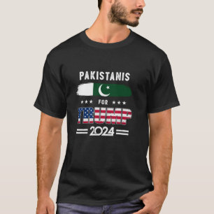 Pakistanis für Trump 2024 Pakistan Flag Patriotic T-Shirt