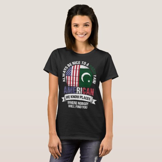 Pakistanische Amerikaner kennen die Flagge Pakista T-Shirt (Vorne ganz)