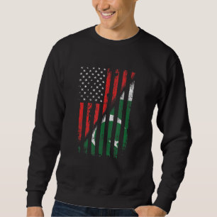 Pakistanische amerikanische Flagge Retro Style USA Sweatshirt
