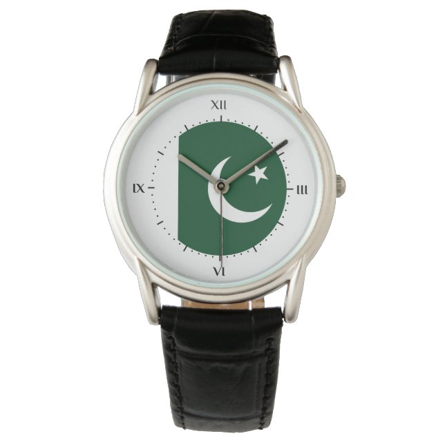 pakistanische Flagge Armbanduhr (Vorderseite)