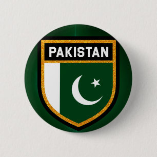 pakistanische Flagge Button
