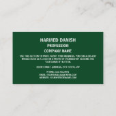 Pakistanische Flagge, Flagge Pakistans Visitenkarte (Rückseite)