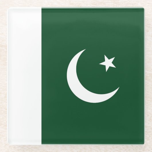 pakistanische Flagge Glasuntersetzer (Vorderseite)