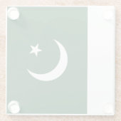 pakistanische Flagge Glasuntersetzer (Rückseite)