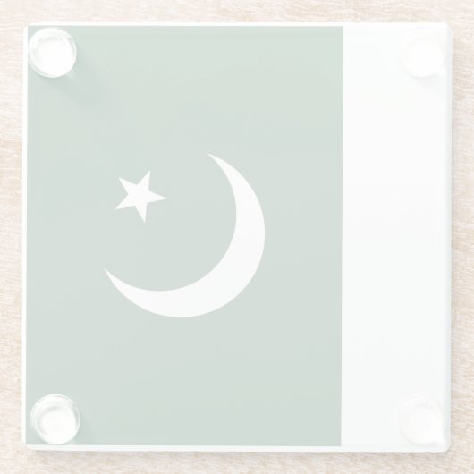 pakistanische Flagge Glasuntersetzer (Rückseite)