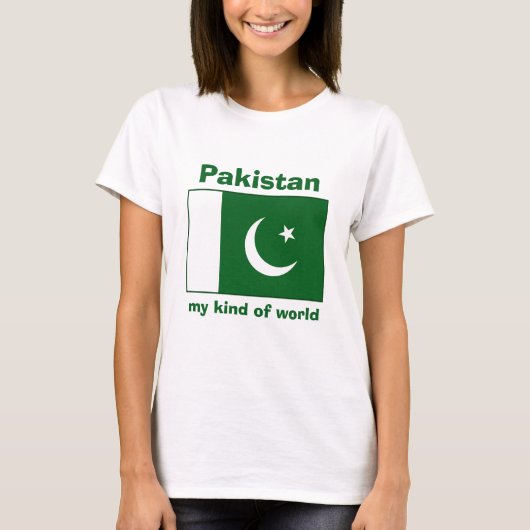 pakistanische Flagge + Karte + Text-T - Shirt (Vorderseite)