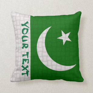 Pakistanische Flagge Pakistans: ADDIEREN SIE TEXT Kissen