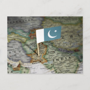 pakistanische Flagge Postkarte