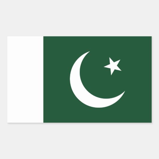 pakistanische Flagge Rechteckiger Aufkleber (Vorderseite)