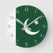 pakistanische Flagge Runde Wanduhr (Vorderseite)