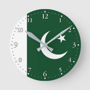 pakistanische Flagge Runde Wanduhr