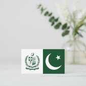 pakistanische Flagge und Staat-Emblem, Flagge Paki Visitenkarte (Stehend Vorderseite)