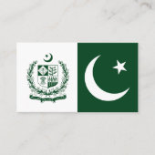 pakistanische Flagge und Staat-Emblem, Flagge Paki Visitenkarte (Vorderseite)