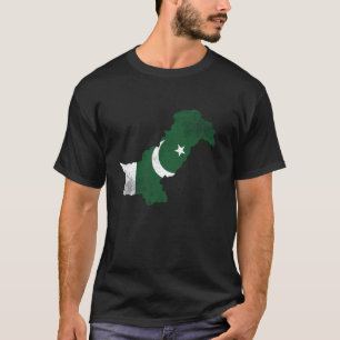 Pakistanische Flaggenkarte T-Shirt