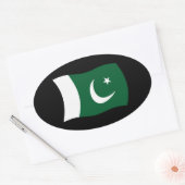 Pakistanische Flaggenkennzeichnung Ovaler Aufkleber (Umschlag)