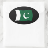 Pakistanische Flaggenkennzeichnung Ovaler Aufkleber (Tasche)
