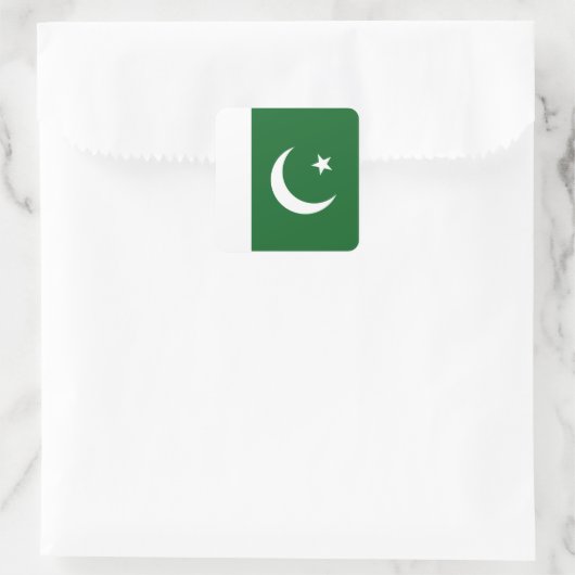 Pakistanische Flaggenkennzeichnung Quadratischer Aufkleber (Tasche)