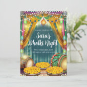 Pakistanische Hochzeit einladen & Digital Mehendi  Einladung (Stehend Vorderseite)