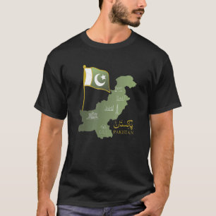 Pakistanische Karte Männer Pakistan Flaggenfrauen  T-Shirt