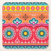 Pakistanische LKW Art: farbenfroh Rechteckiger Pappuntersetzer (Vorderseite)