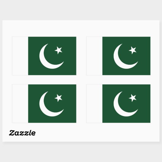 pakistanische/pakistanische Flagge Rechteckiger Aufkleber (Blatt)