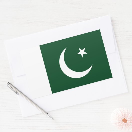 pakistanische/pakistanische Flagge Rechteckiger Aufkleber (Umschlag)