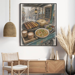 Pakistanischer BBQ-Straßenfood-Wagen Poster