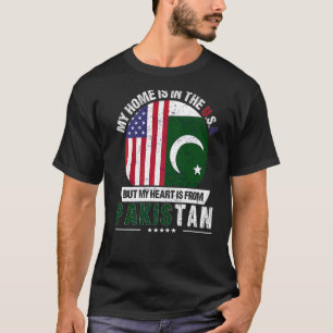 Pakistanisches amerikanisches Patriot Herz kommt a T-Shirt