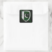 pakistanisches Emblem Quadratischer Aufkleber (Tasche)