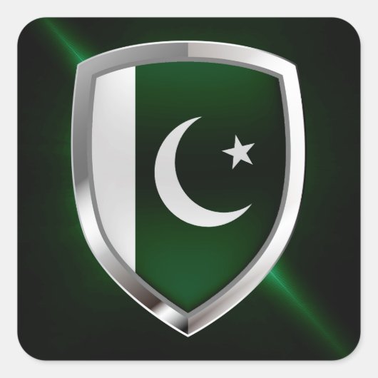 pakistanisches Emblem Quadratischer Aufkleber (Vorderseite)