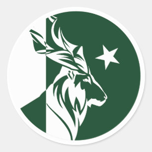 Pakistans nationale Flagge Markhor Pakistani Runder Aufkleber
