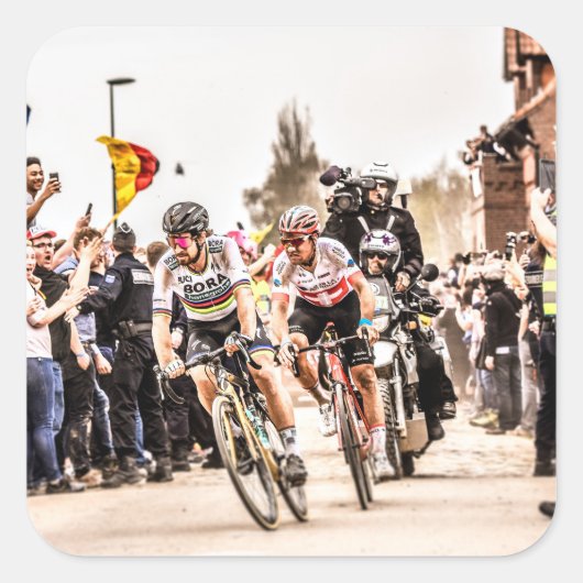 Pakt mit dem Teufel - Paris Roubaix 2018 Quadratischer Aufkleber (Vorderseite)