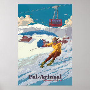 Pal Arinsal Andorra Skigebiet Reiseplakat Poster