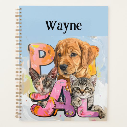 Pal Dog and Cats Plus Personalize Name Planer (Vorderseite)